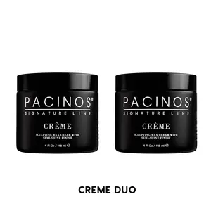 Pacinos Dual Styling Crème Bundle - 2 Pack of Flexible Hold Hair Cream with Castor Oil for Smooth Texture, Frizz Control and Lightweight Moisture for All Hair Types