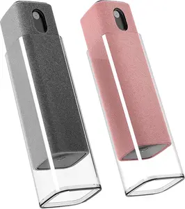 Car Screen Cleaner Spray and Wipe -2-in-1 iPhone Cleaner, iPad Screen Cleaner & Phone Screen Cleaner - Touchscreen Mist Cleaner for Laptop, Computer, MacBook and More - 2 Pack (Grey & Rose Gold)