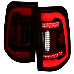 2019-2024 RAM 1500 White LED Bar Tail Lights (Black Housing/Red Smoke Lens)