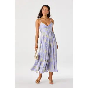Maeve Pleated Satin Midi Dress
