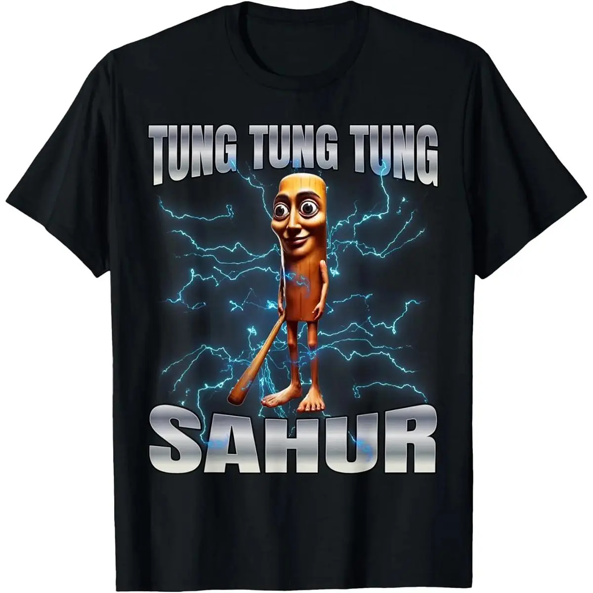Tung Tung Tung Sahur Graphic T-Shirt Made In USA For Women For Men [SaffronSequin 180G/230G 100% cotton short-sleeve/hoodie, soft and comfortable]