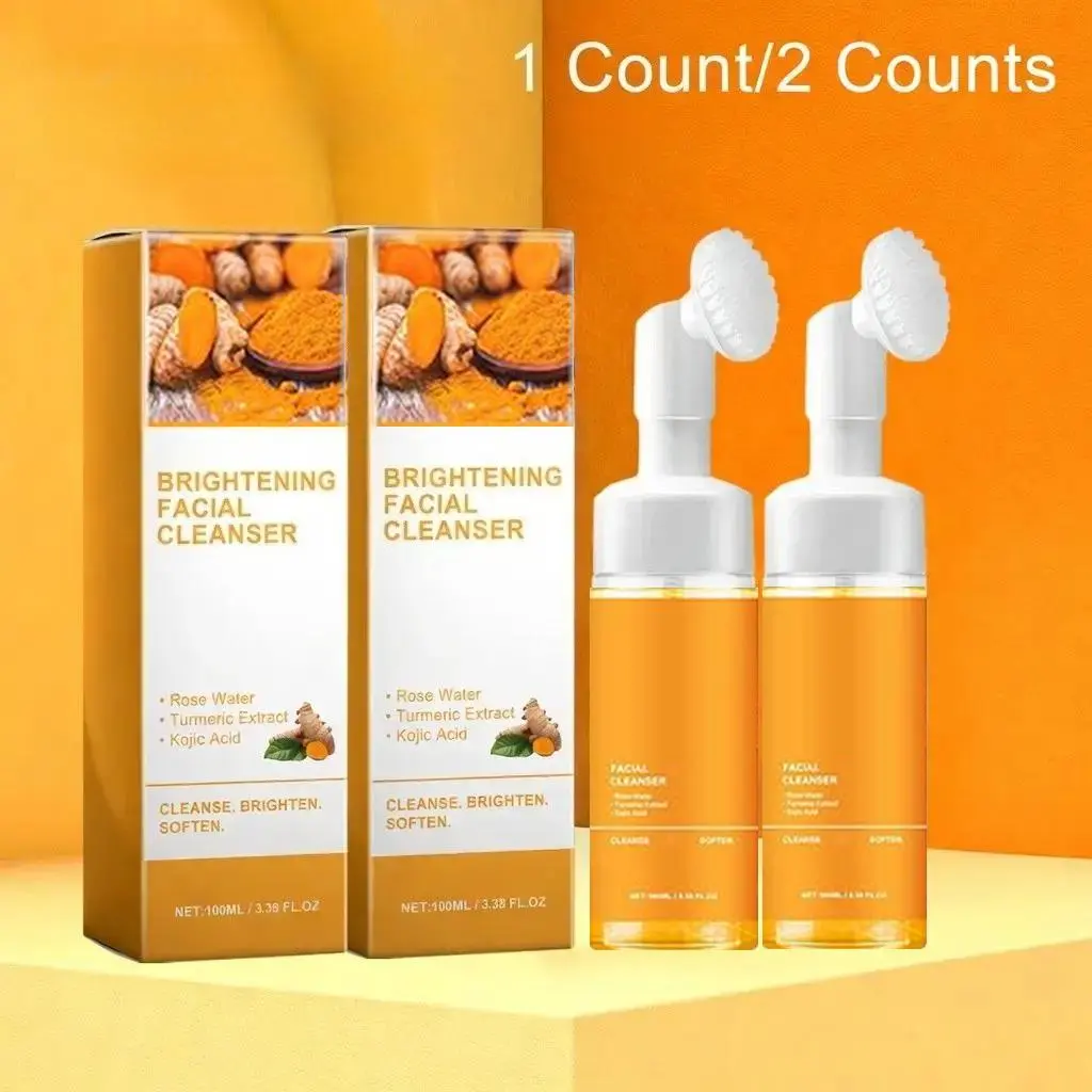 Turmeric Extract Brightening Liquid Facial Cleanser Bottle Pack, 1-2 Count 3.0 to 5.9 fl. oz. Moisturizing Deep-Cleansing Face Wash for Women & Men, Even Skin Tone #GLOBAL PICKS