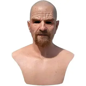 Realistic Bald Old Man Mask,Breaking Walter White Mask Adult Halloween Party Props Latex(Sheets)