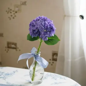 Artificial Hydrangeas (Set of 4) — 19.7 Inches Tall | 6 Colors Available (White/Pink/Yellow/Blue/Green/Purple) | "Ins-Style" Minimalist Home Decor | Wedding Table Arrangements & Dining Table Centerpieces | Nordic-Style Silk Flowers