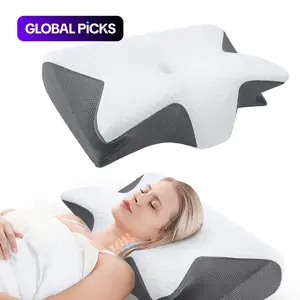 Memory Foam Soft Neck Pillow, 1 Count Comfortable Neck Support Pillow and Neck Rest Cushion for Sleeping, Supportive Memory Foam #GLOBAL PICKS