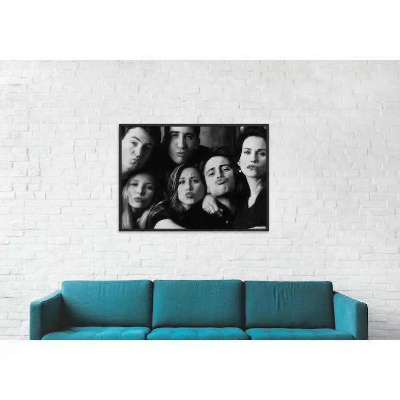 90s Sitcom Black & White Digital Print - Retro TV Show Wall Art, Friends-Inspired Aesthetic Poster, Printable Minimalist Home Decor
