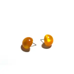 Marigold Moonglow Retro Button Stud Earrings