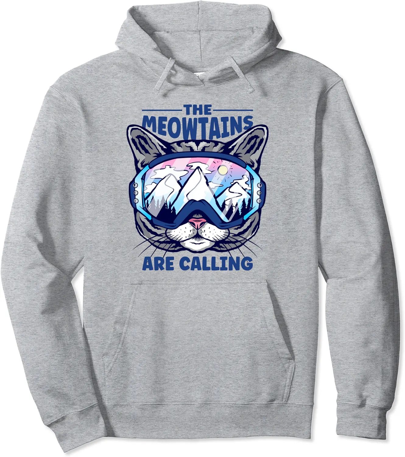 The Meowtains Are Calling Skiing Snowboard Goggles Cat Pullover Hoodie - Peterbauti Shop 52B0BSJJZD8N
