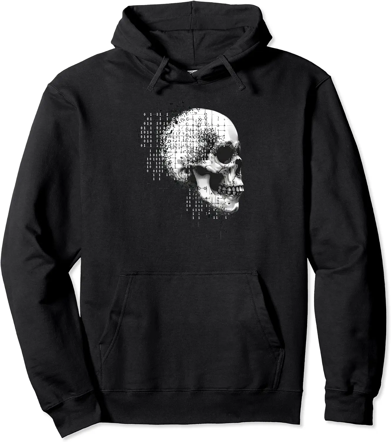 Dark Emo Skull Binary Number Coding Computer Tech Coder Pullover Hoodie - Phoebeumba Shop 32B0CTLJDG1V