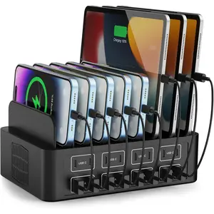 150W/35A  Station for Multiple Devices,  16 Port USB~C   Station, Multiple Charger Organizer Compatible with Cell Phone, iPad, Kindle, Tablet and Other