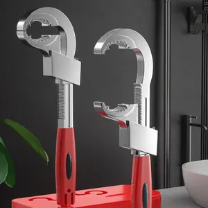 Large Opening Adjustable Wrench for Bathroom Sink, New Aluminum Tool for Pipe Removal and Installation, Versatile Plumbing Wrench