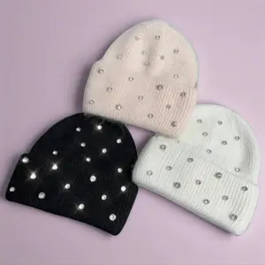 Unisex Faux Rabbit Fur Beanie Hat, Warm Thick Knit Cap for Men and Women, Casual Cozy Style for Fall and Winter Wear