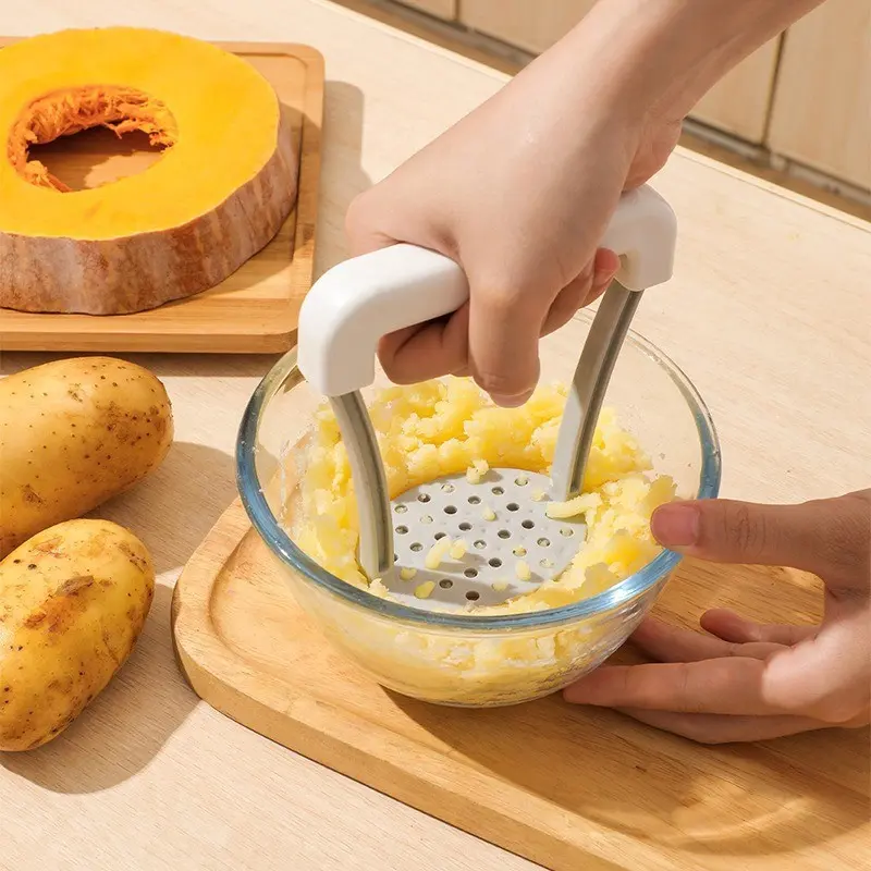 Manual Potato Masher, Non-Slip Handle, Vegetable Fruit Crusher, Ideal for Restaurant & Home Kitchen, Easy to Clean, Ergonomic Design
