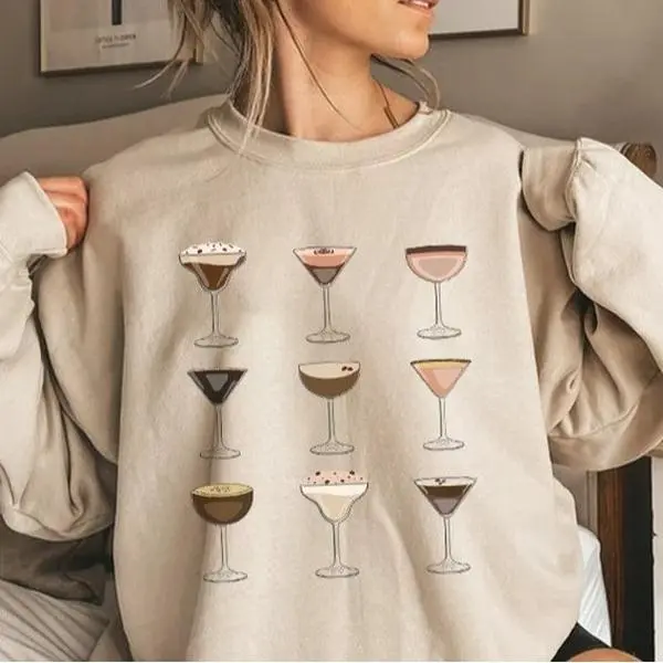 Espresso Martini Crewneck Sweatshirt, Martini Drink Sweatshirt, Women’s Drinking Sweatshirt, Martini Lover Sweater, Cocktail Drink Sweater, Trending,  Cute Lover Gift, Merry Christmas, Xmas Tee, Trending, Valentines Day Gift, Valentines