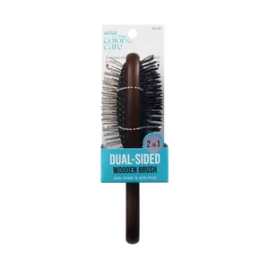 KISS Colors & Care Dual-Sided 2-in-1 Wooden Wig Brush