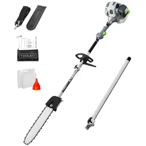 36cc Gas Pole Saw, 2 Cycle Gas Powered Pole Saws for Tree Trimming with 11.5in Cutting Bar,7-9.5FT Extendable Cordless Extension Chainsaw for Tree Trimming Bush Pruning Branch Cutting