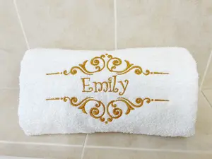 Custom Embroidered and Personalized Bath Towel