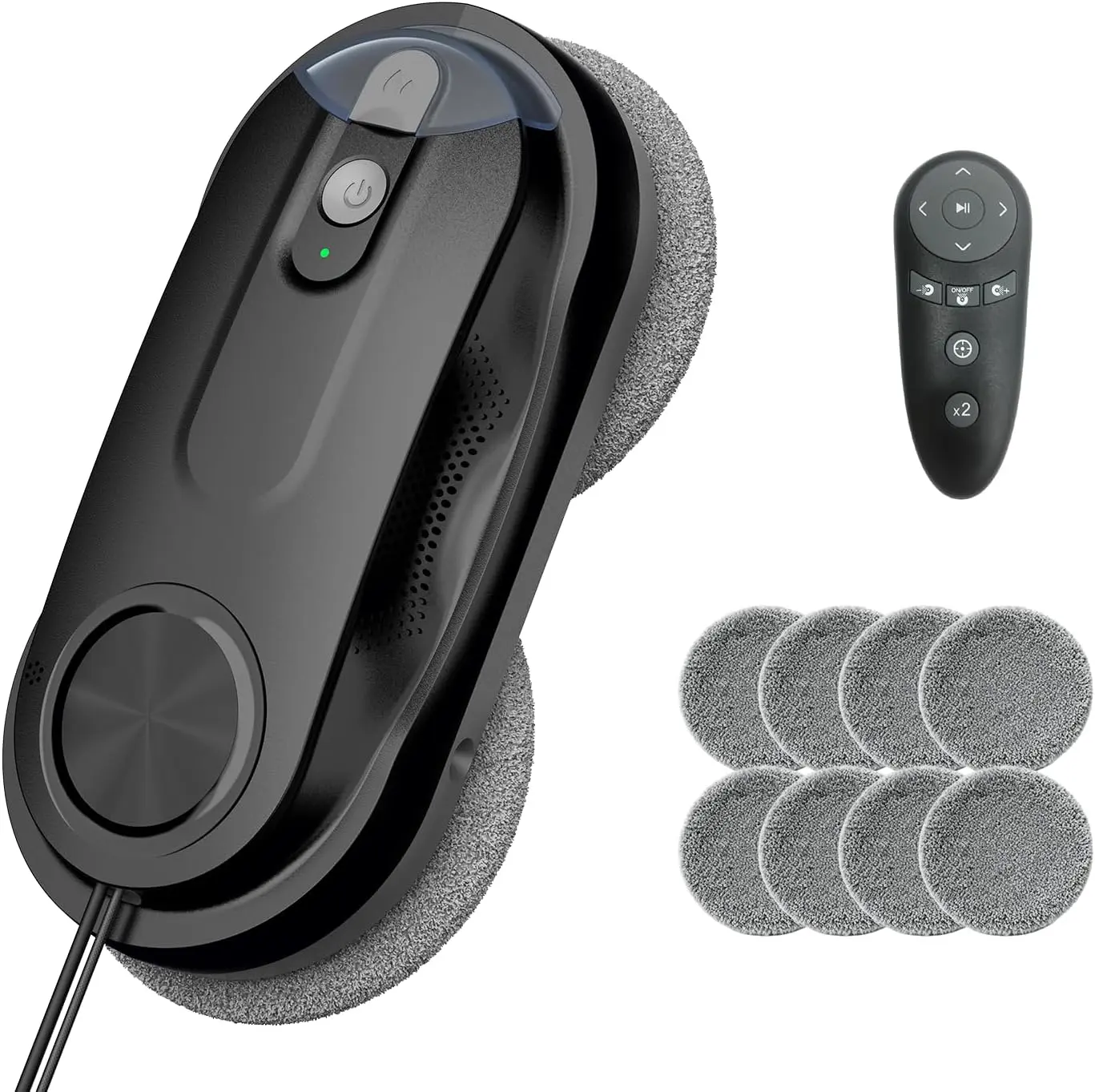 Window Cleaning Robot, Automatic Window Cleaner Robot, Dual Ultrasonic Spray, Max 3200Pa, 3 Cleaning Modes & Edge Detection, Remote Control for High-Rise Windows Outside/Inside, Glass Door