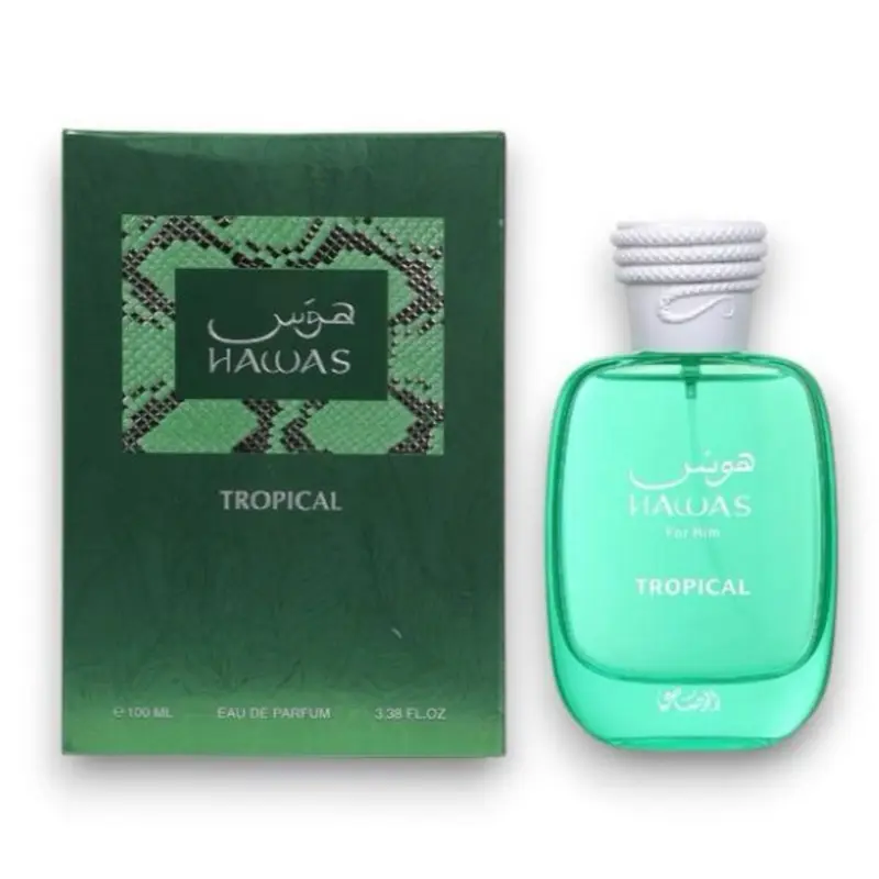 Rasasi Perfumes Hawas Tropical Eau De Parfum Unisex Fragrance 100 ML Coconut Ginger Mint Notes Liquid Scent