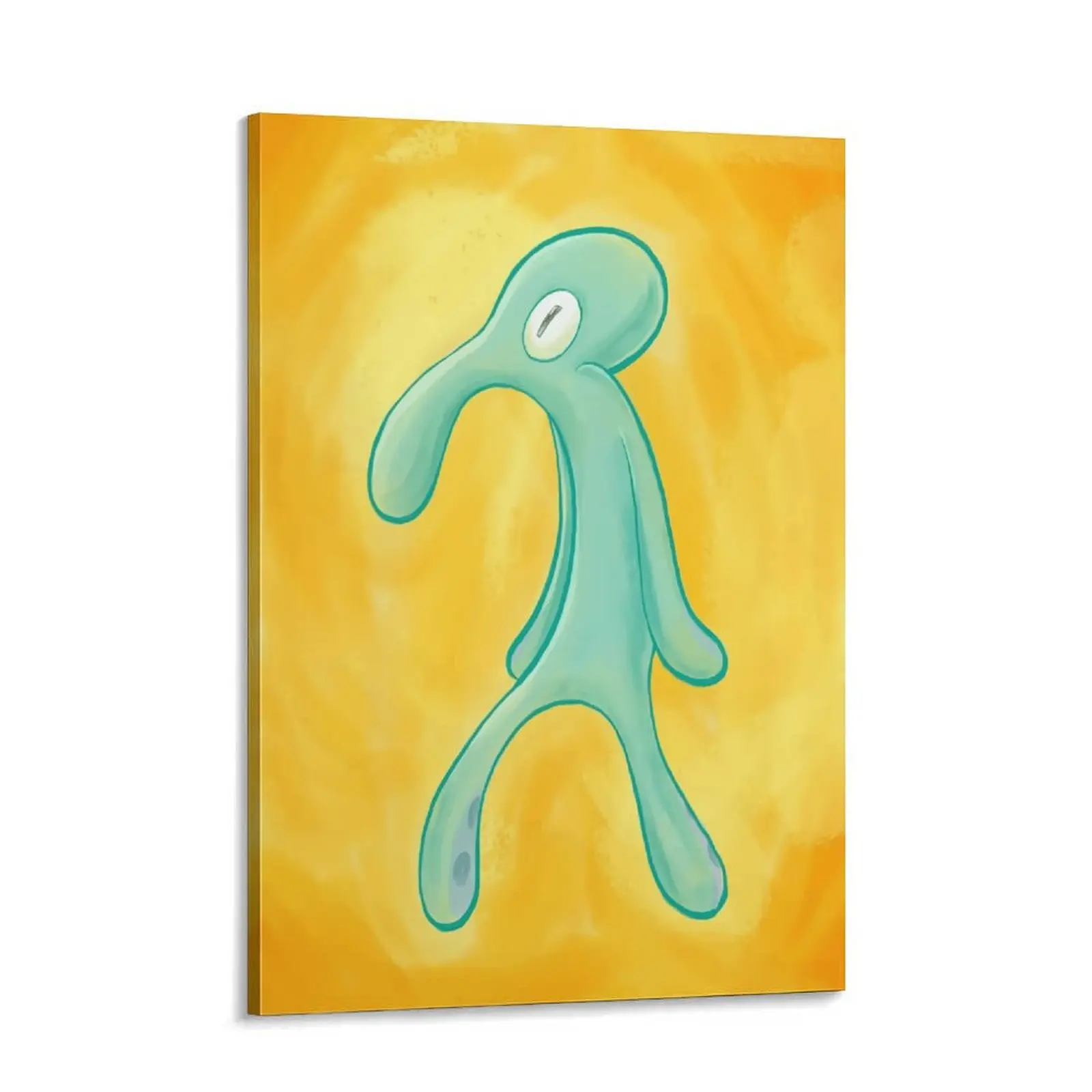 Funny Squidward Meme Bold and Brash Decorative Canvas Wall Print - Artistic Graphic Prints, Cartoon Design Unique Artwork, Meme Humor Display for Bedroom, Bathroom