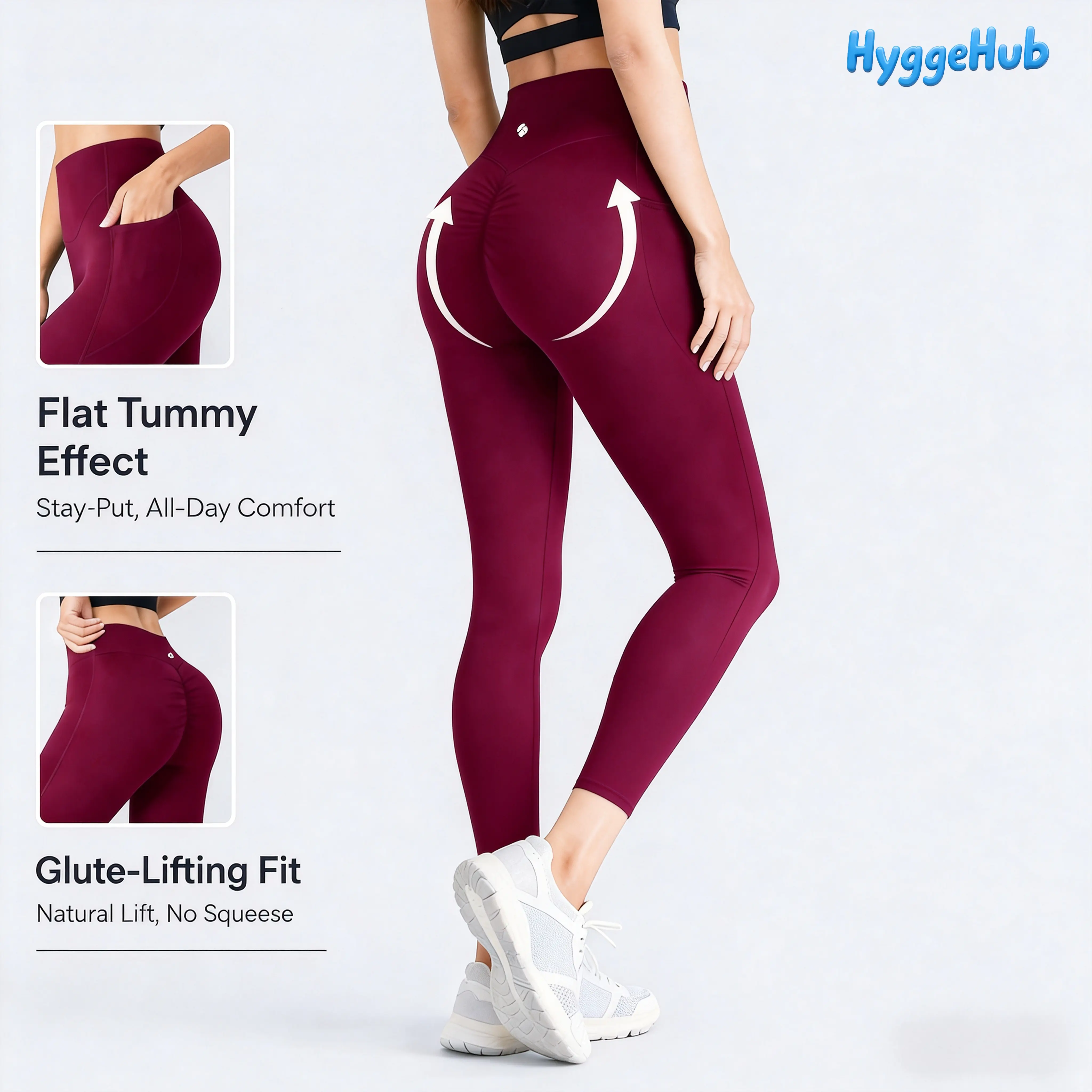 Booty Scrunch Lifting Leggings with Pockets High Waisted Women's Yoga Pants Training Running, Gym & Casual Wear Comfortable Support Back to School SummerWins,DFYD,deals for you,mid year sale,restock