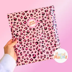 10x13" Pink Leopard Poly Mailer