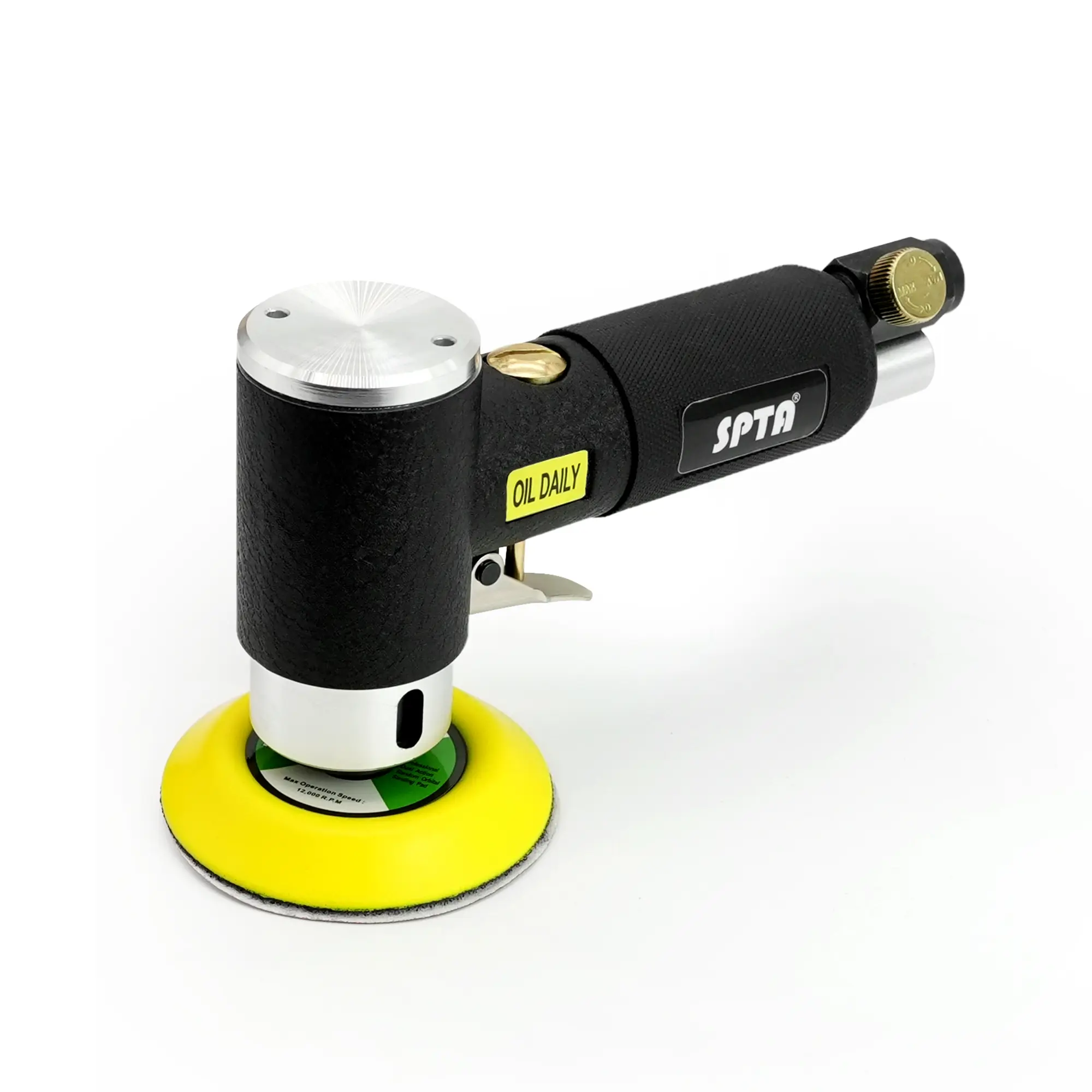 SPTA 1/2/3 Inch Random Orbital Air Sander, Mini Pneumatic Sander for Auto Body Work, High Speed Air Powered Polisher with Sandpapers