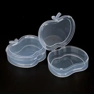 Apple Shaped Transparent Plastic Storage Container, 10pcs/set Portable Organizer Box, Home Organizer for Cosmetics, Jewelry & Small Items