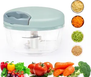 Manual Food Chopper with Container, Pull String Garlic and Vegetable Chopper, Hand Food Processor for Onion, Chili and Ginger