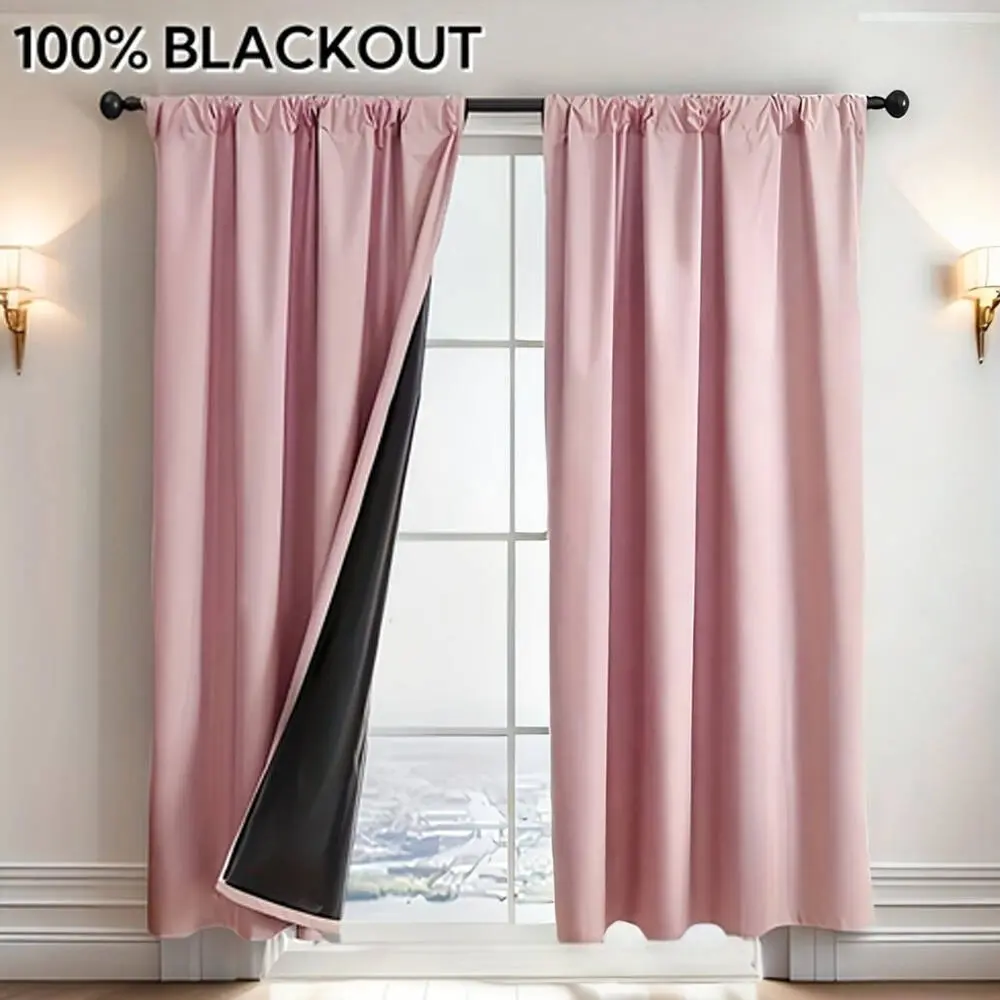 1pc Modern Minimalist Full Light Blocking Home Decoration Curtain Rod Drapes, Multi-Color Solid Color Blackout Bedroom Curtains, Urban Apartment Home Office Versatile Style