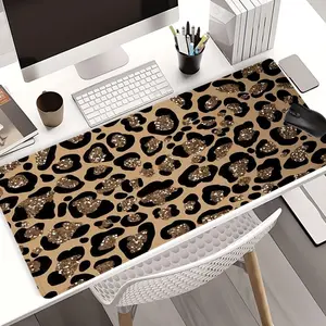 Vintage Leopard Pattern Mouse Pad, Rectangle Gaming Mouse Pad with Non-slip Rubber Base, Waterproof Desk Mat for Home Office School, Corporate Work Desk Accessories