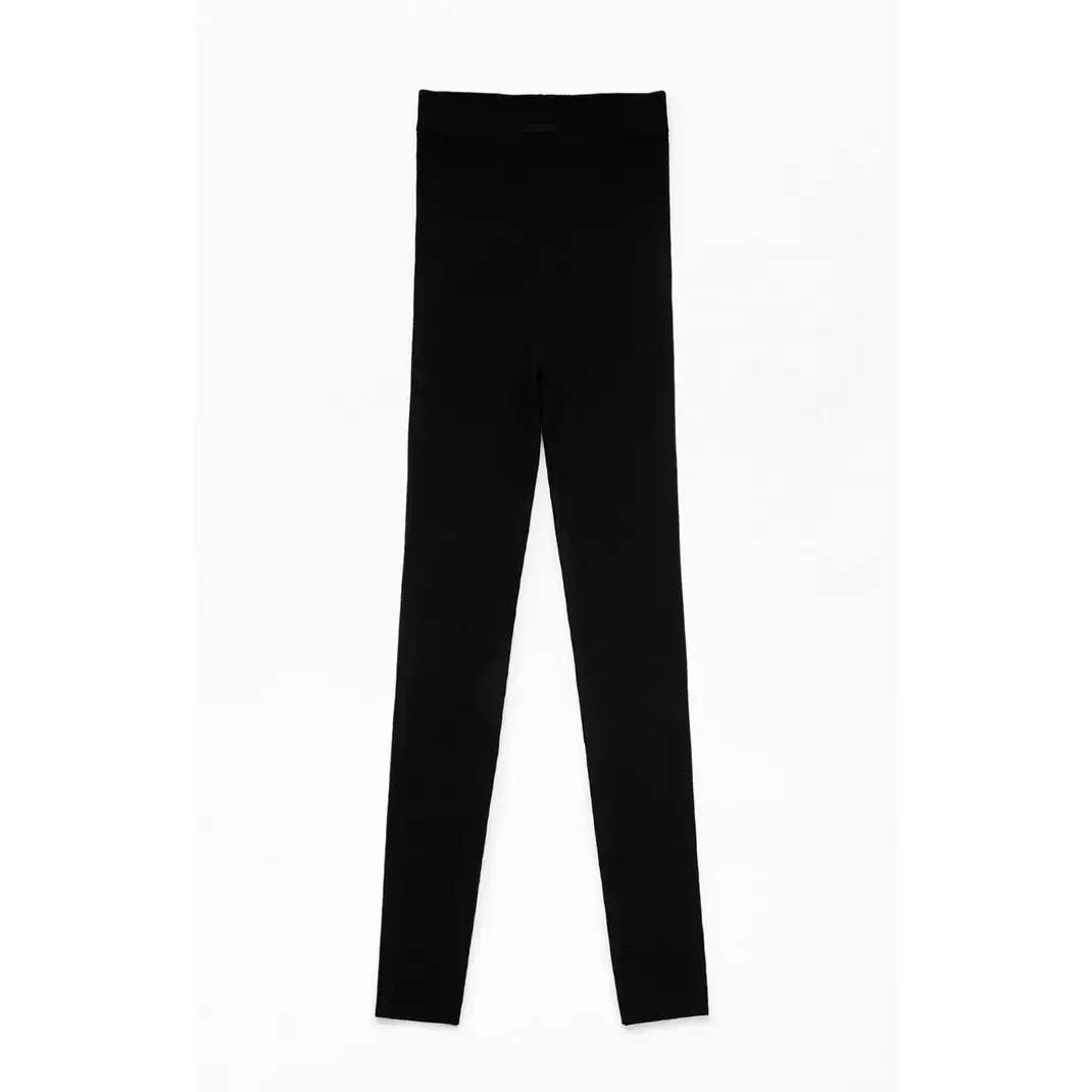 Fear of God ESSENTIALS Men's Women's Vintage Black Ribbed Knit Leggings