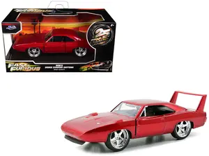 Dom's Dodge Charger Daytona Red Metallic "Fast & Furious 6" (2013) "25 Years of Fast & Furious" 1/32 Diecast Model Car by Jada