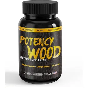 Potency Wood Ginseng Ashwagandha Gingko Tribulus Herbal Supplements 60 Capsules Adaptogen Energy Stamina Immune Antioxidants Gut Health Natural Energy Support Edible Dietary Vitamin