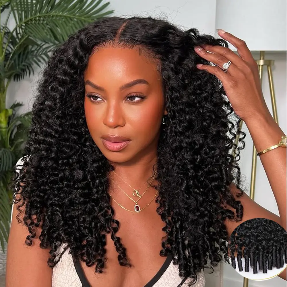 Full Burmese Curly Wigs Human Hair with Finger Coil Ends 13x6 HD Lace Frontal Human Hair Wigs with Elastic Drawstring Friendly To All Heads #Tiktokdealsforyoudays