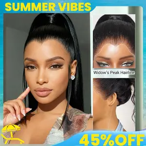 【Ashimary Live Exclusive:Pre-Styled Widows Peak Ponytail Wig 】Invisi Strap 360 Lace Wig Glueless Human Hair Wigs Ponytail Wig Out of Box #Summervibes