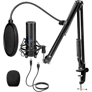 TONOR Q9 USB Gaming Microphone for PS4/5/Discord/Twitch - Professional Sound Chipset, Metal Shock Mount, Adjustable Boom Arm, Q9 Design