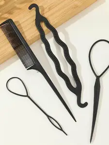 Versatile Hair Braiding Hair Styling Tools, Including Hair Comb & Hair Pulling Needle for Braided Hairstyle, Hair Brush Set for Women & Girls