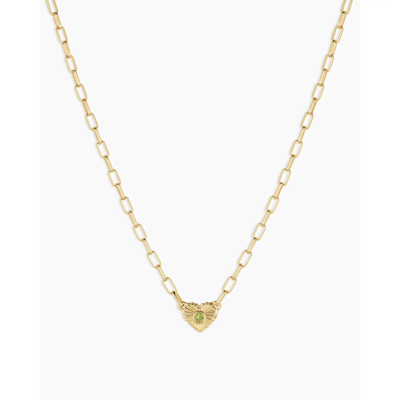 gorjana – Birthstone Heart Necklace – 18K Gold-Plated Necklace with Genuine Birthstone Heart Charm – Personalized, Layer-Friendly & Giftable