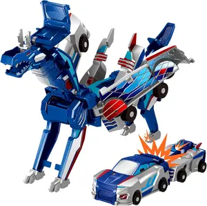 Magnetic Dinosaur Transformer Car Toy, 2 Magnetic Cars That Transform into Flying Dragon Deer and Unicorn, Automatic Collision Transforming Toy,For Kids Toddler Fun  Christmas Birthday Gift Toys