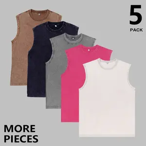 Men's Summer Casual Sleeveless Tank Tops, Vintage Washed Cotton, Unisex Style, Solid Color Trendy Streetwear Crew Neck Tops, Perfect for Daily Casual & Outdoor Activities