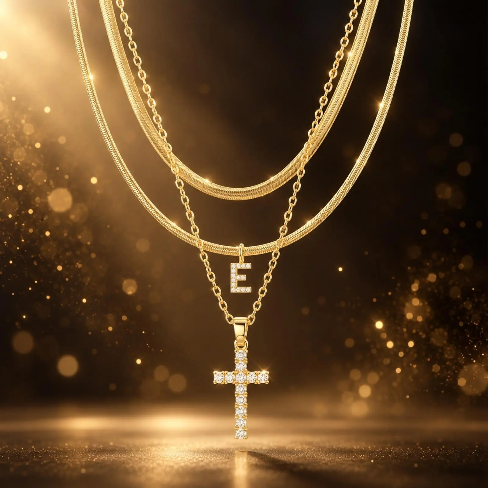 Women's Adjustable Multi-Layer Gold-Plated Stackable Layered Chains Necklace, Lightweight Minimalist Light-Luxury Costume Jewelry, Chic Unisex Accessory for Everyday Wear, Casual Occasions