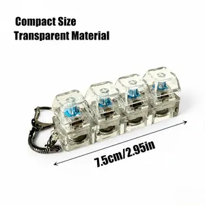 Keyboard Fidget Toy for Adults Fidget Keyboard Clicker Toys with LED Lights Keychain Stress Relief for Anxiety Decompression