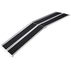 Hdmw wheel chair ramp 10ft ,aluminium threhold ramp,Portable and Foldable, 600 Pound Capacity, Non-Skid Surface, Two Separate Pieces, for Home, Steps, Stairs, Doorways