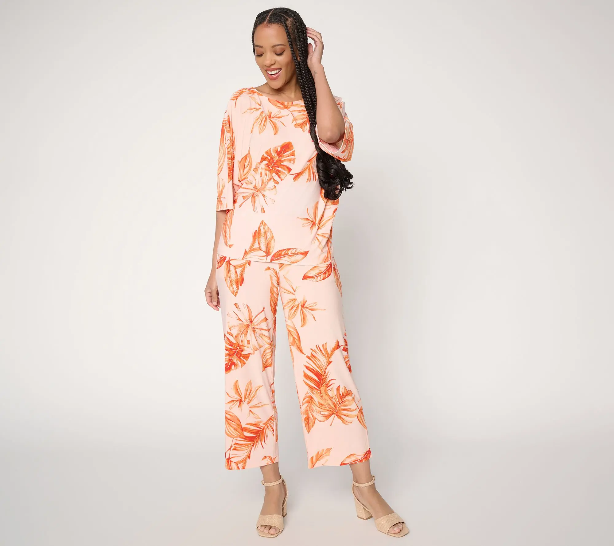 Attitudes by Renee Regular Como Jersey Top and Bottom Set