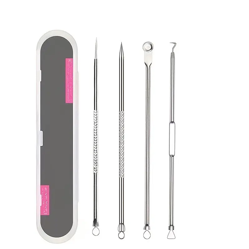 Stainless Steel Acne & Comedone Extractor Tools, Blemish Remover for Bathroom, Travel & Beauty Care