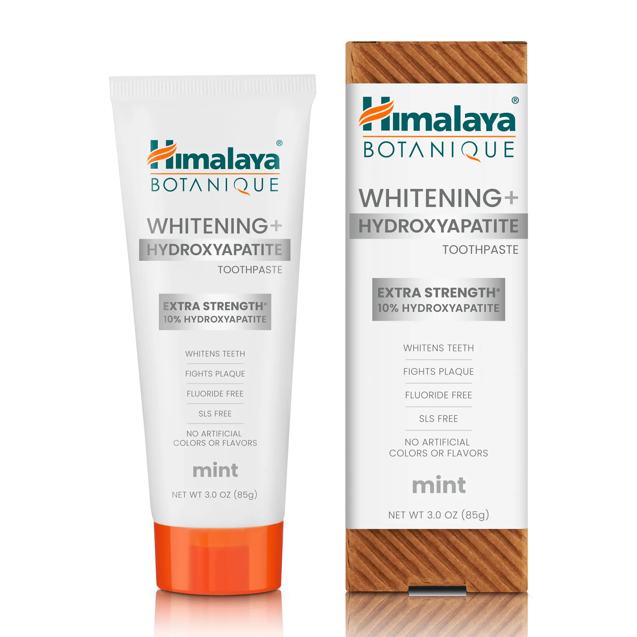 Himalaya Botanique Whitening + Extra Strength Hydroxyapatite Toothpaste - 10% Nano Hydroxyapatite to Support Remineralization & Restore Enamel to Strengthen Teeth - Vegan, Mint Flavor, 3 oz