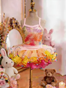 Sparkly Rainbow Ballet Tutu Dress for Girls - Perfect for Dance Recitals & Birthdays