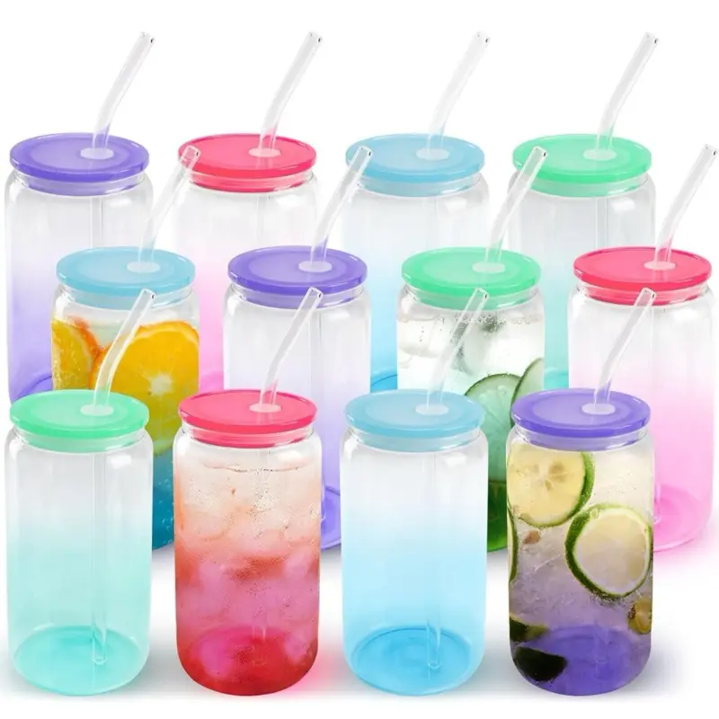16 oz colored glass cup.