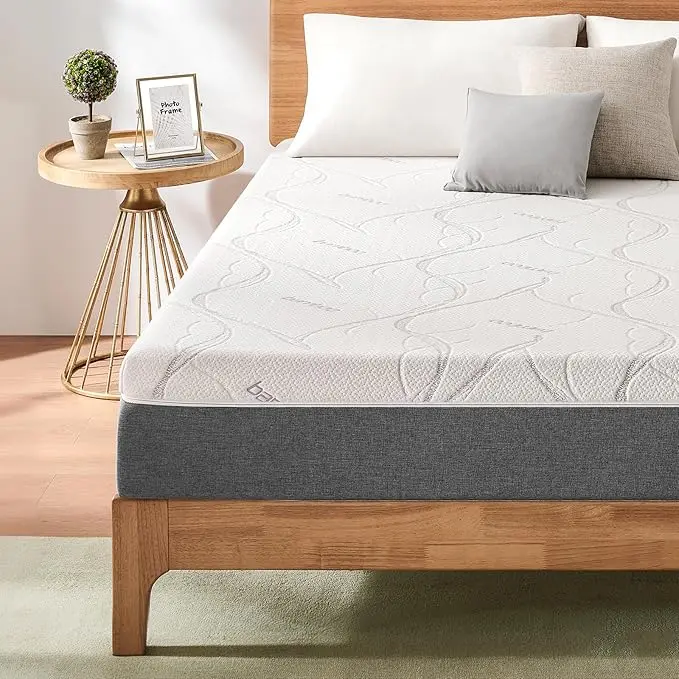 PUZDAZ Gel Memory Foam Mattress 10/12/14in Twin to King Sizes Fiberglass-Free Washable Bamboo Cover in a Box Cool Sleep Pressure Relief CertiPUR-US Certified